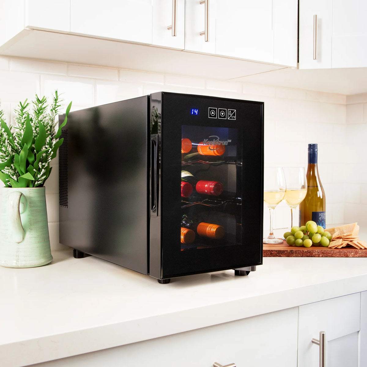 6-Bottle Wine Cooler with Wine Rack and Temp. Control C292