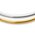 Reversible White & Yellow Domed Omega Necklace D707370