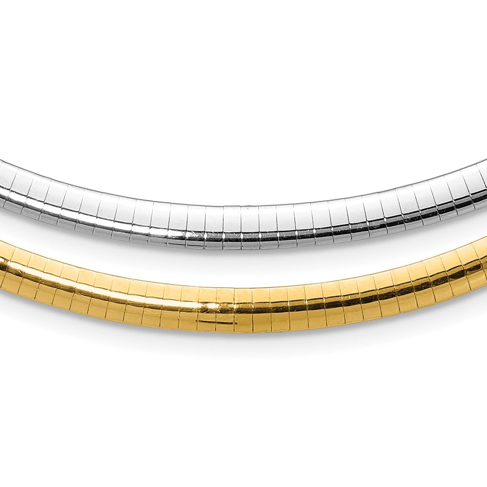 Reversible White & Yellow Domed Omega Necklace D707370
