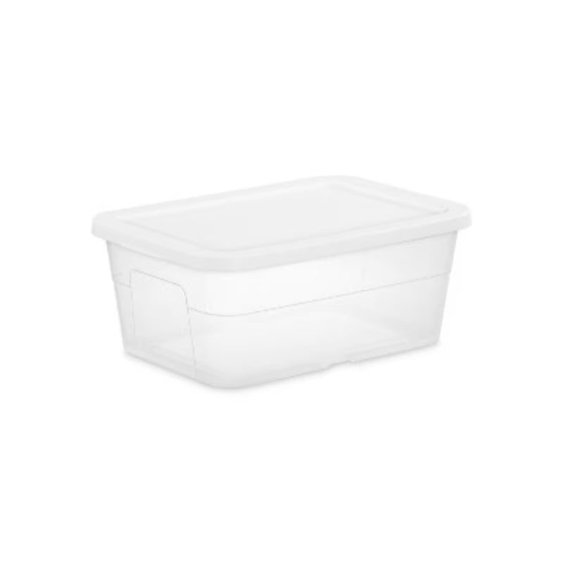 16qt Clear Storage Box with White Lid U569975