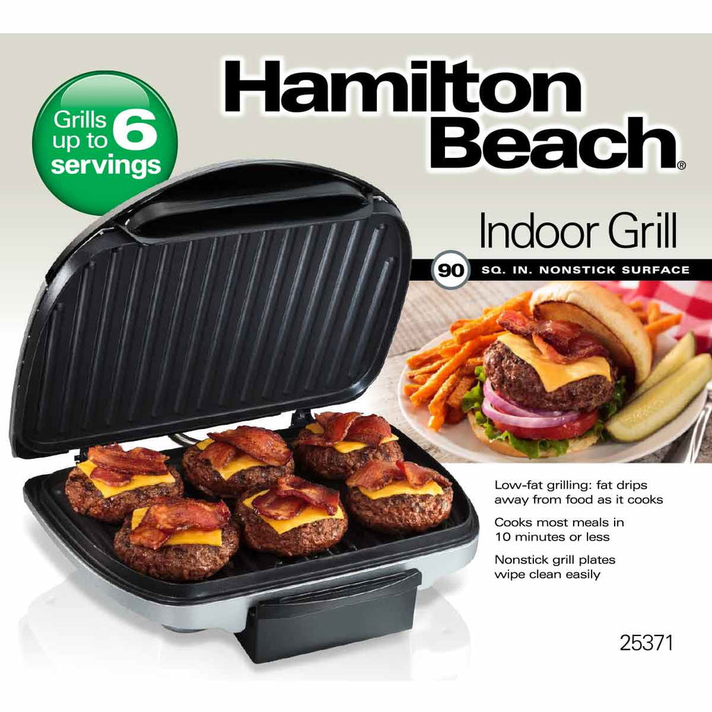 Electric Indoor Grill, 6-Serving, 90 sq.in. Nonstick Stainless Steel G69476