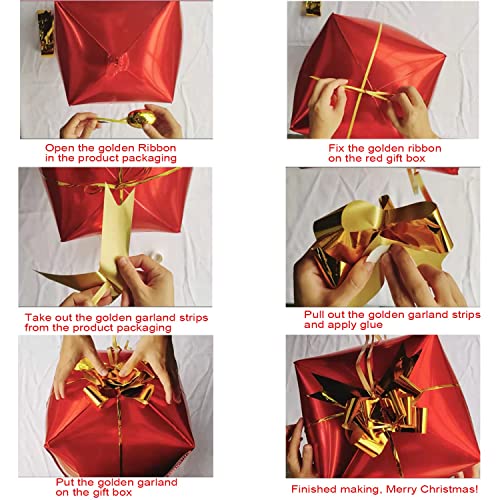 Christmas Balloon Garland Arch Kit with Red Gold Dark Green Balloons K82176
