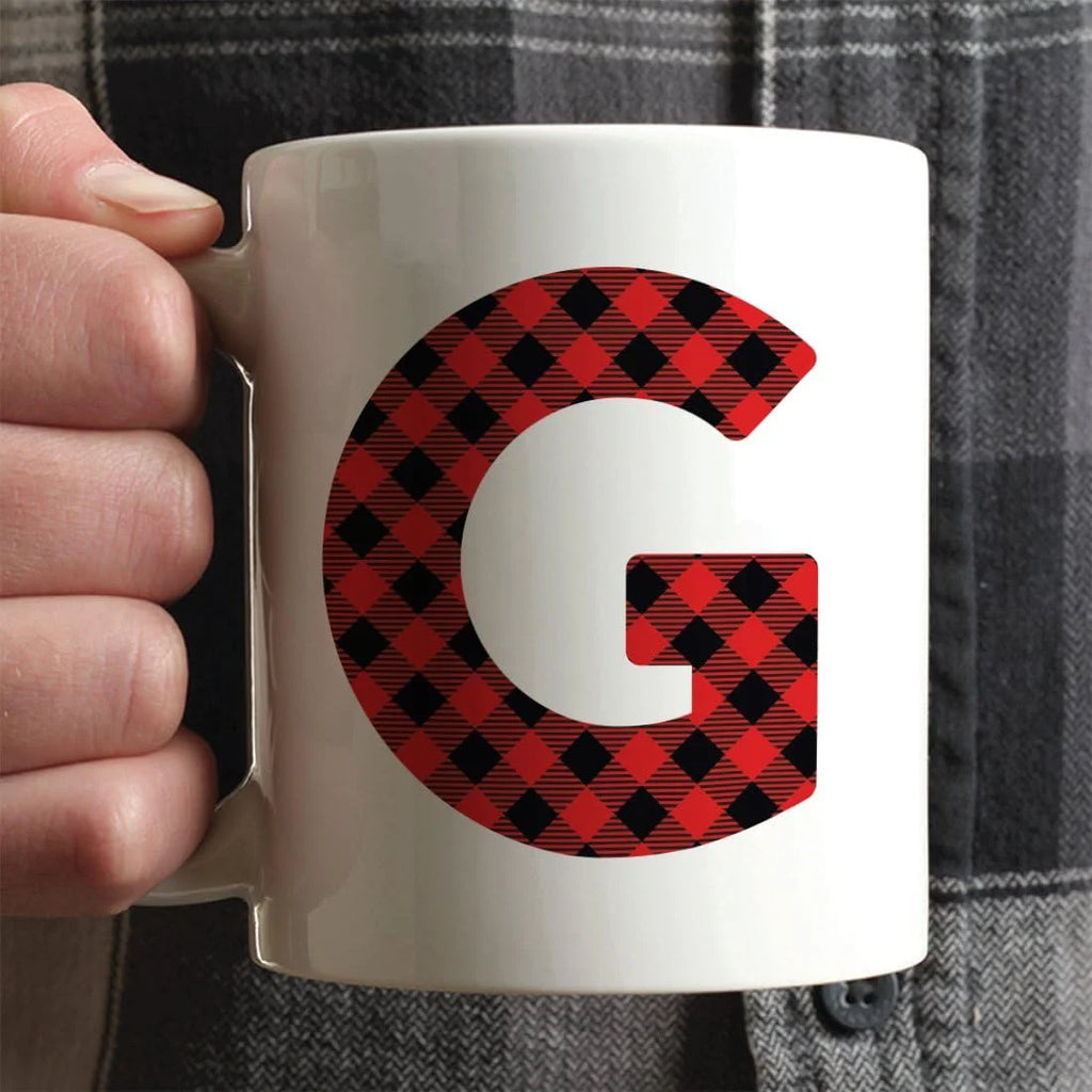 Hot Chocolate Coffee Mug Gift, Red Plaid, 1-Pack C8435
