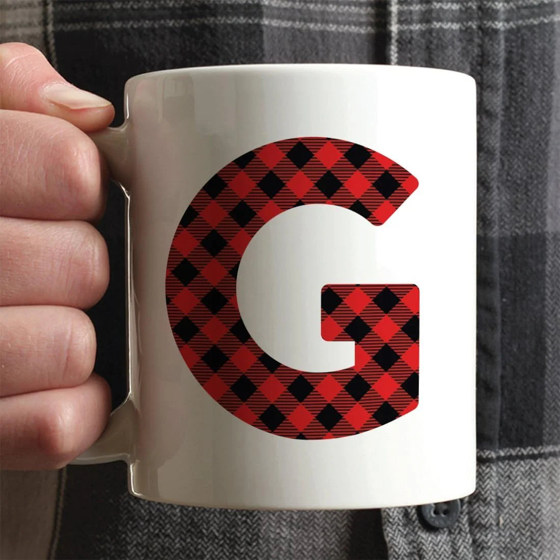 Hot Chocolate Coffee Mug Gift, Red Plaid, 1-Pack C8435