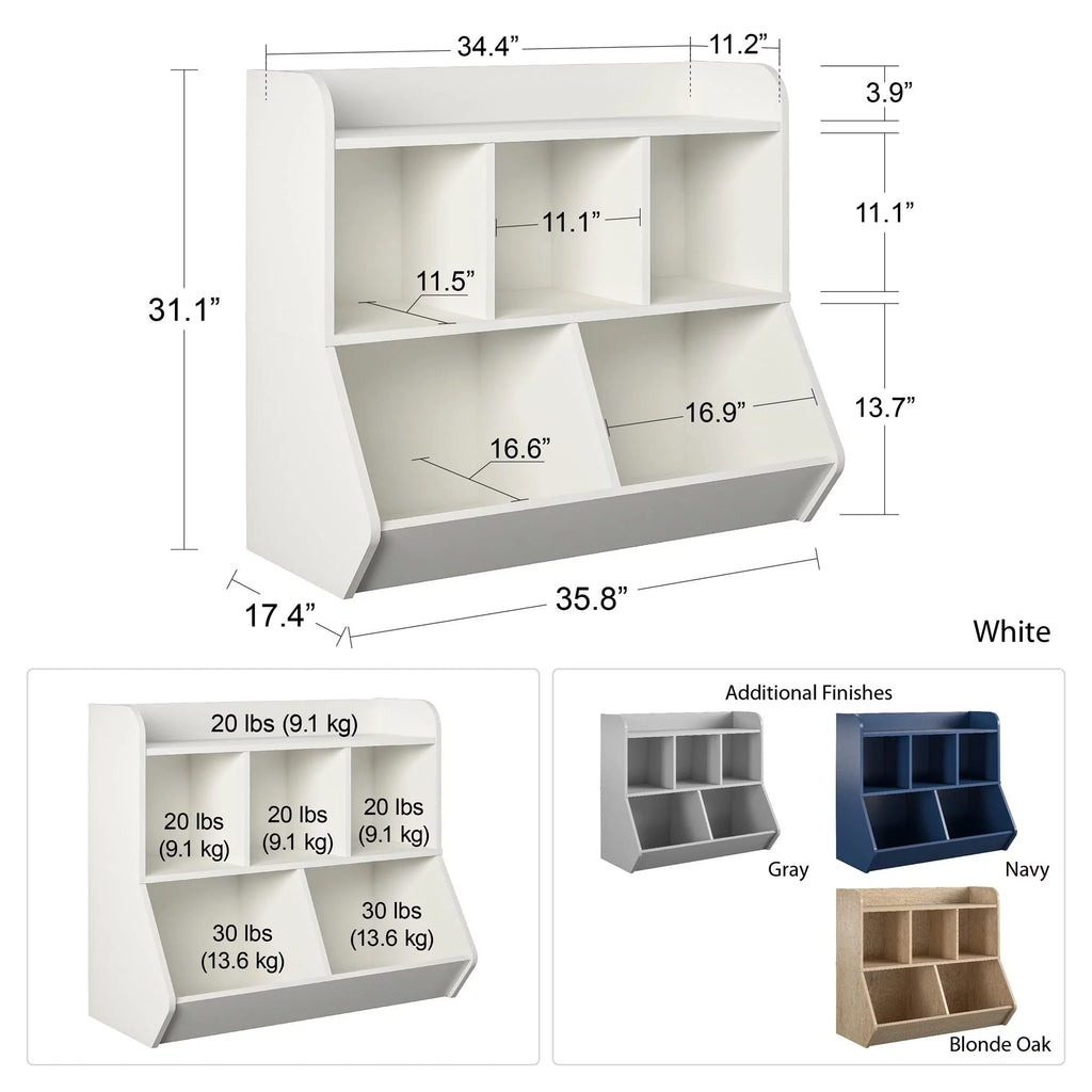 Navy Kids Toy Storage Bookcase L185819