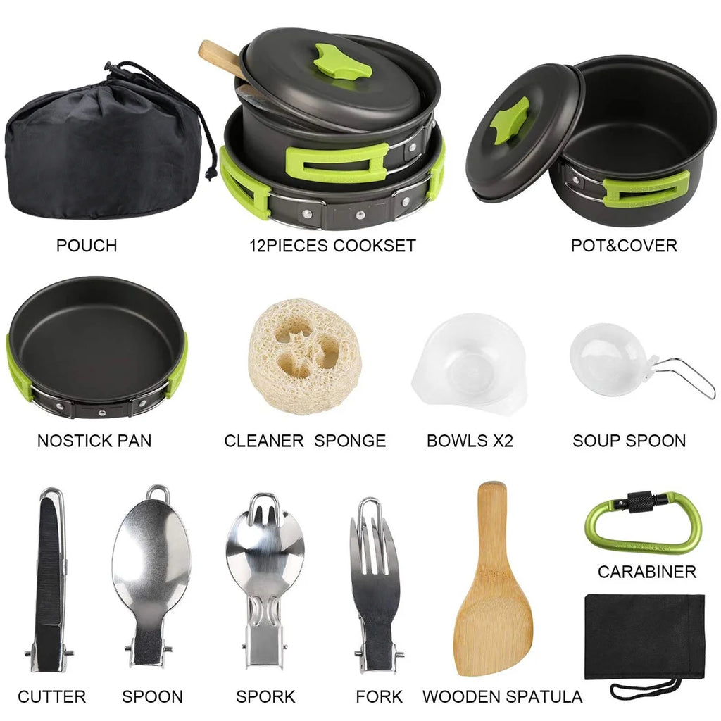 15 Pcs Non Stick Camping Cookware Set G1536