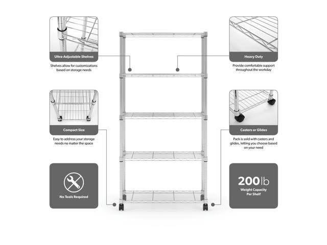 Adjustable Wire Shelving Unit 30 x 60, Chrome W71326