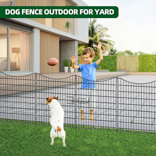 18 Panels No Dig Decorative Fence with Gate, 33 in(H) X 40.5 ft(L) Rustproof Metal Wire Edging Border E9870