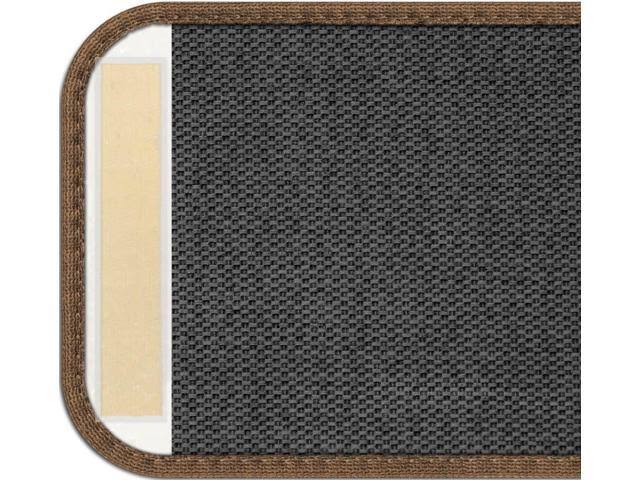 Set of 15 Adhesive Carpet Stair Treads - Toffee Brown - 8 in. x 30 in. O974