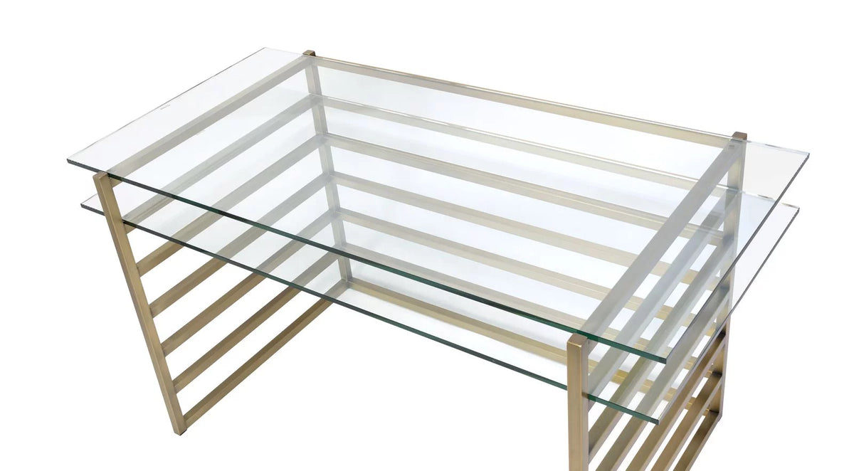 Antique Gold Clear Glass Desk Q666809