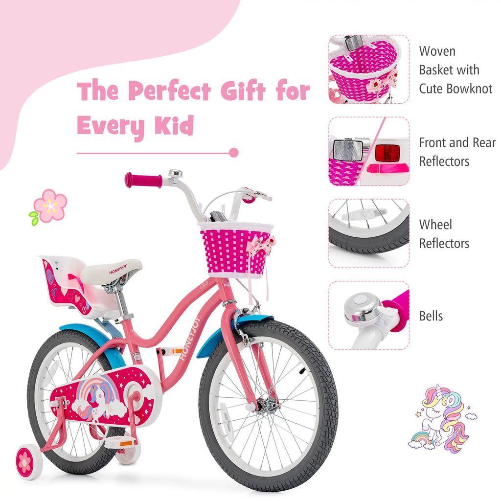 18 Inches Kids Bicycle with Training Wheels & Basket N49115