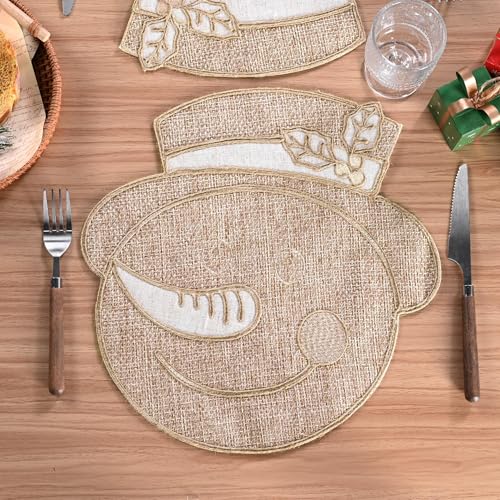 Set of 4 Burlap Christmas Placemats I150491