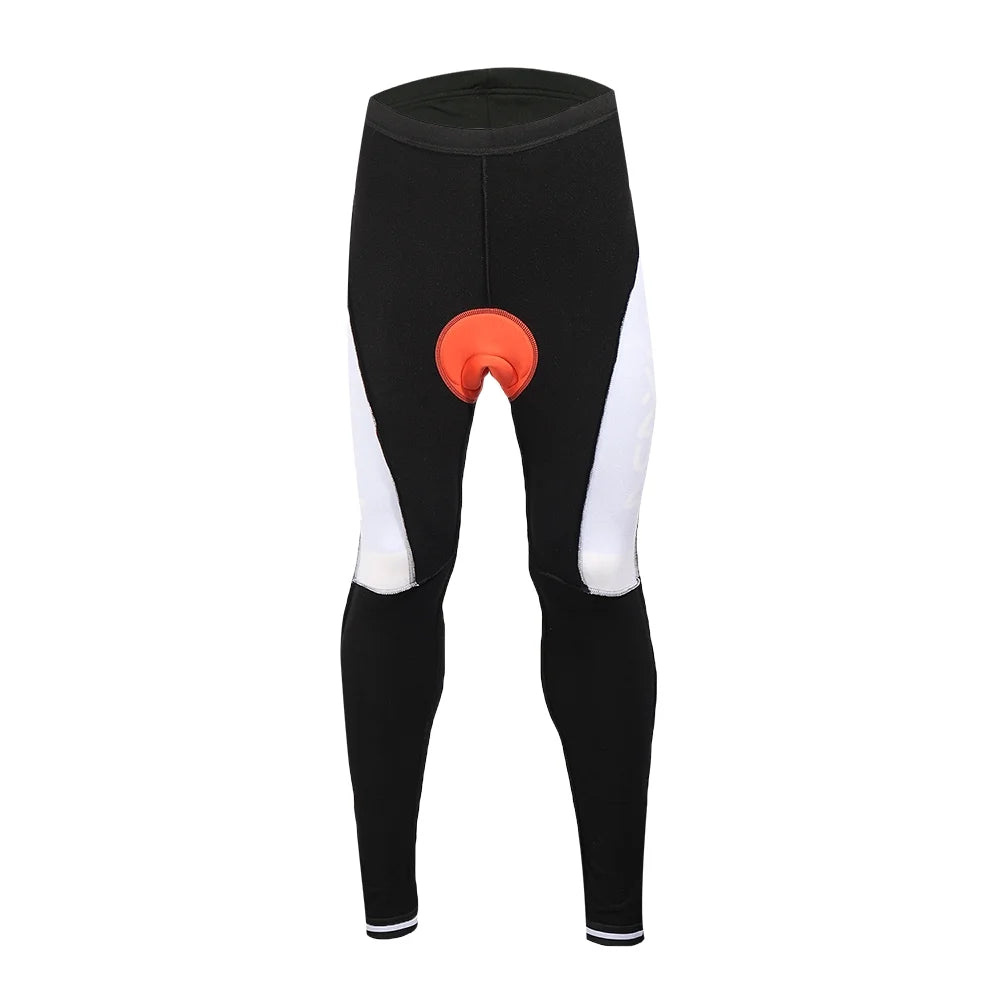 Men's Thermal Fleece Cycling Clothing Set - Long Sleeve Jacket & Windproof Padded Pants Z849