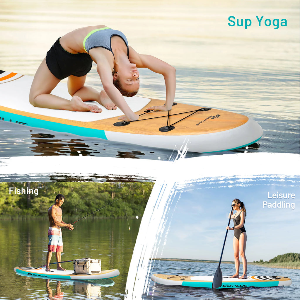 11' Inflatable Stand Up Paddle Board with Bag Paddle Pump K6068