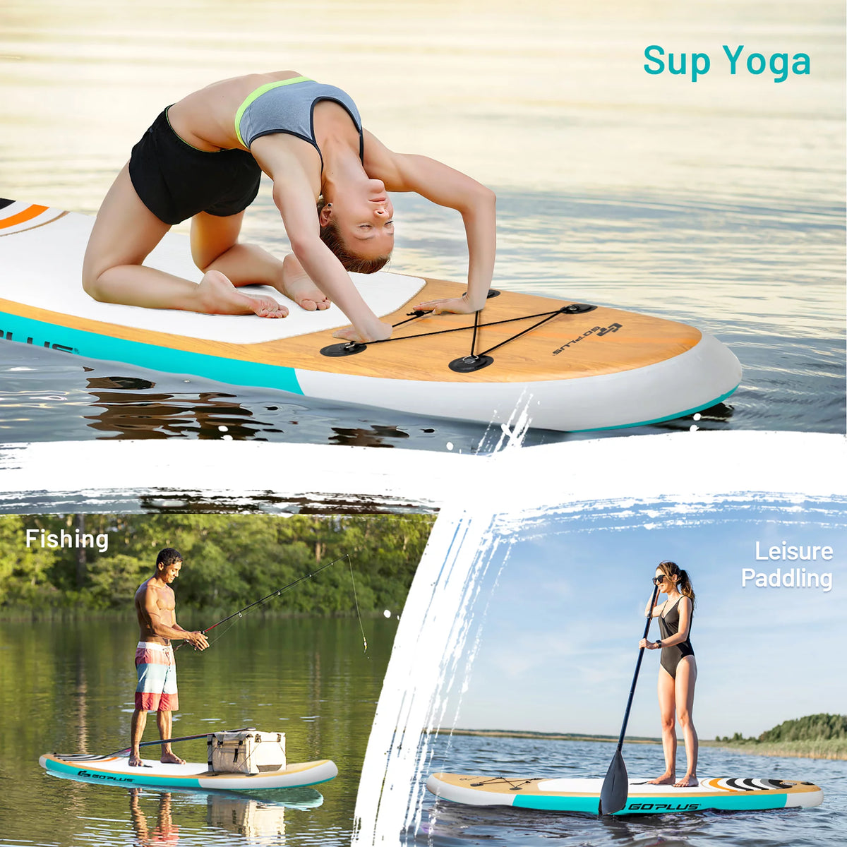 11' Inflatable Stand Up Paddle Board with Bag Paddle Pump K6068
