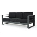 3 Seater Aluminum Loveseat Sofa with Tray X26147