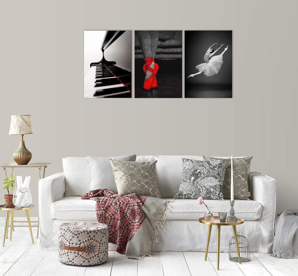 Black and White and Red Ballet Canvas Painting O216498