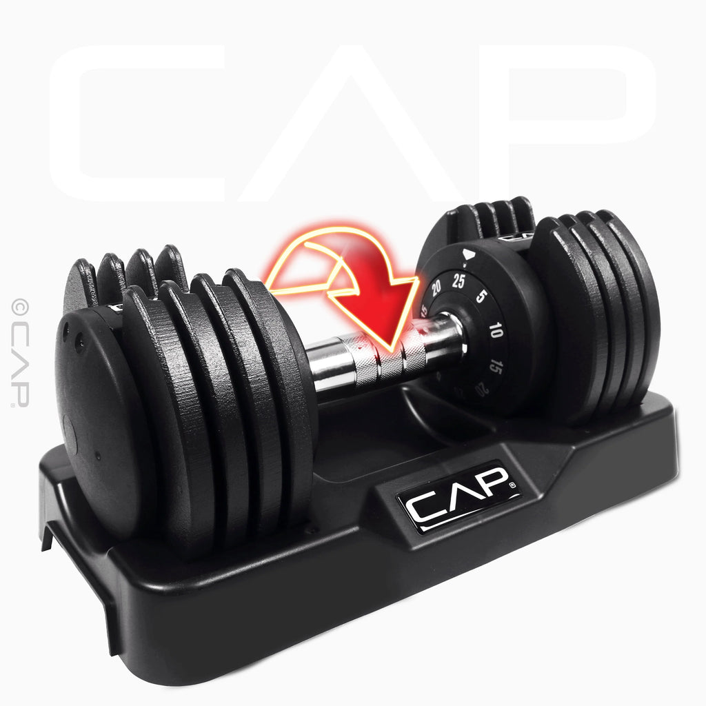 25 lb Adjustable Dumbbell Set, Pair, Black B6886