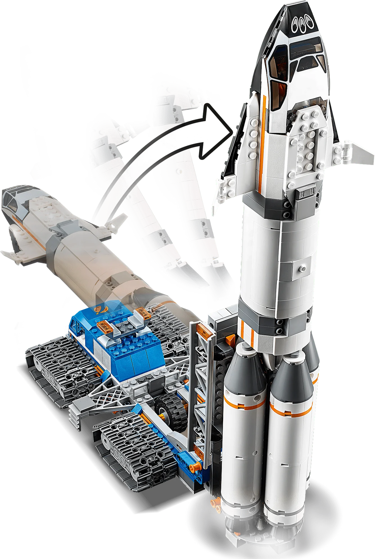Space Rocket Assembly & Transport Toy Set 1055 Pieces G538968
