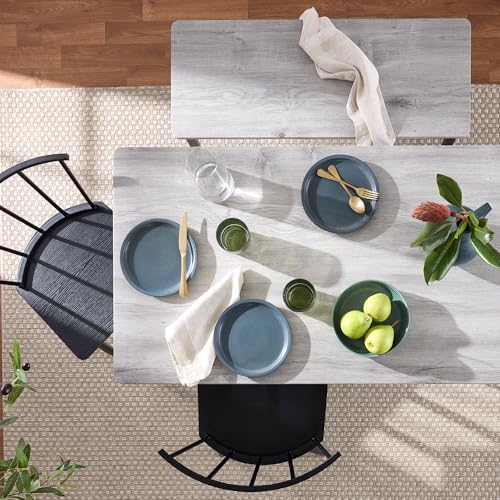 4-Piece Dining Table Set with 2 Chairs and Bench J88943