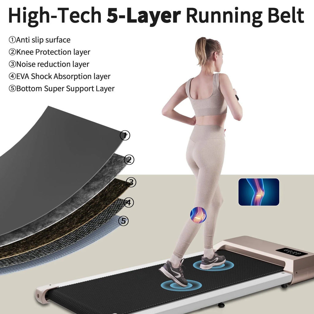 2.5Hp Ultra-Quiet Walking Pad Treadmill with Remote Control O1964