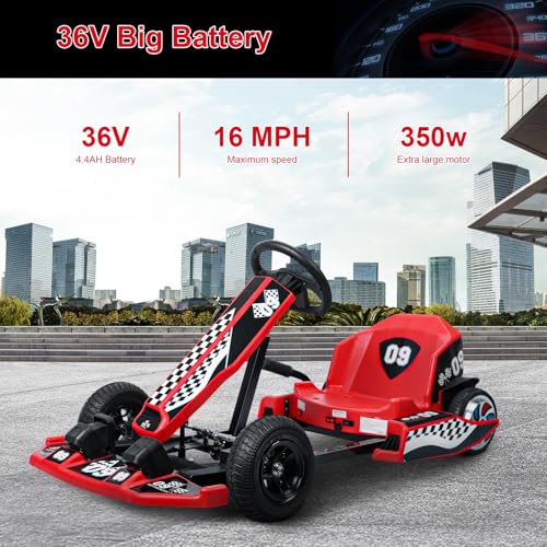 36V Electric Go Kart 350W Drift Kart 16 MPH K550312