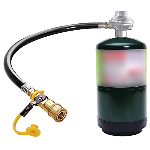 1LB Propane Tank Gas Regulator Valve with 1/4'' Quick Connect Shut Off Valve and 30Inch Propane Hose T179354