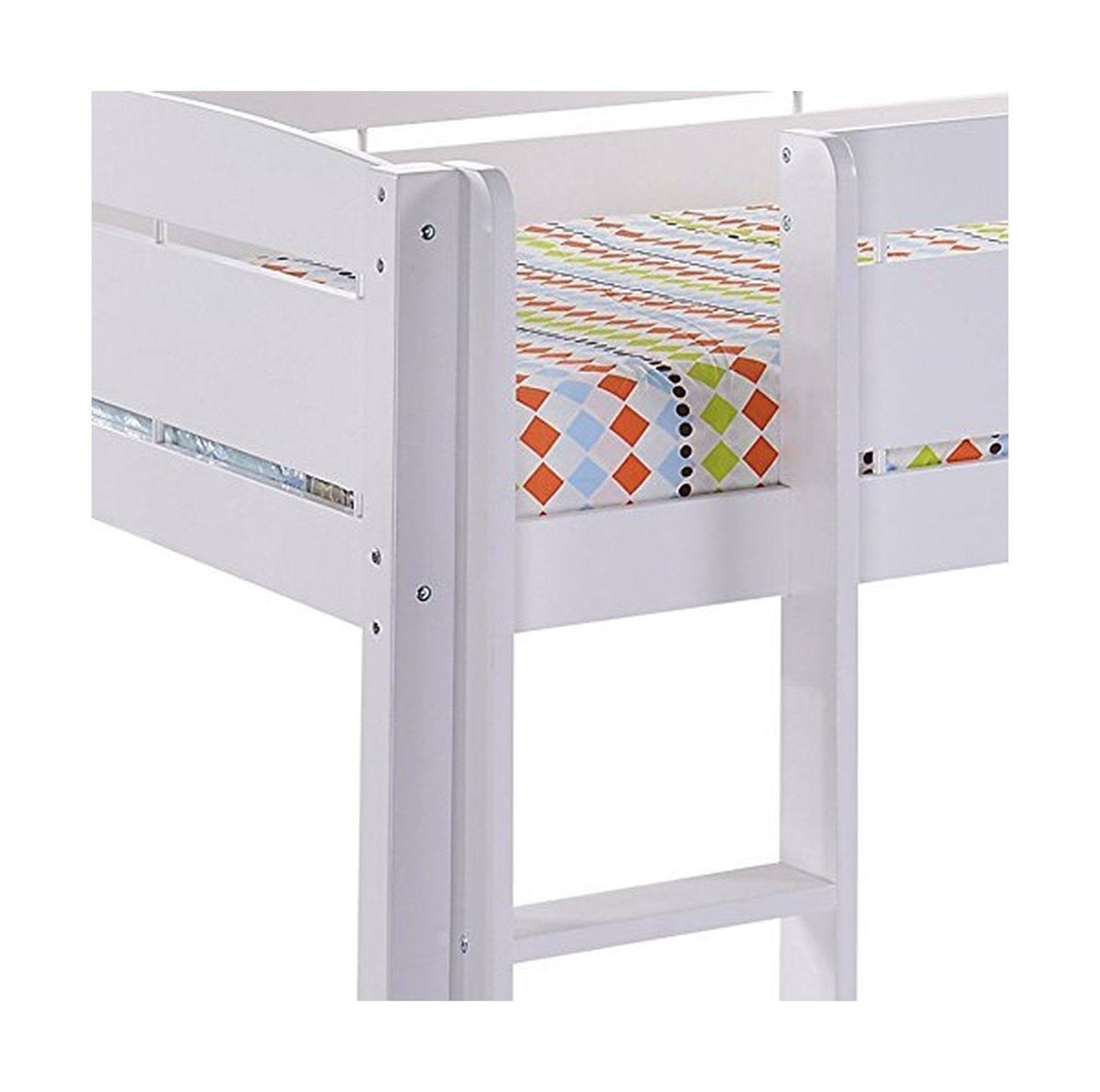 White Wood Loft Bunk Bed N792705