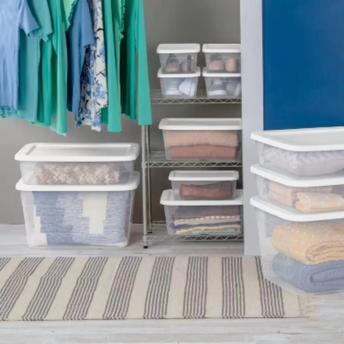 16qt Clear Storage Box with White Lid U569975