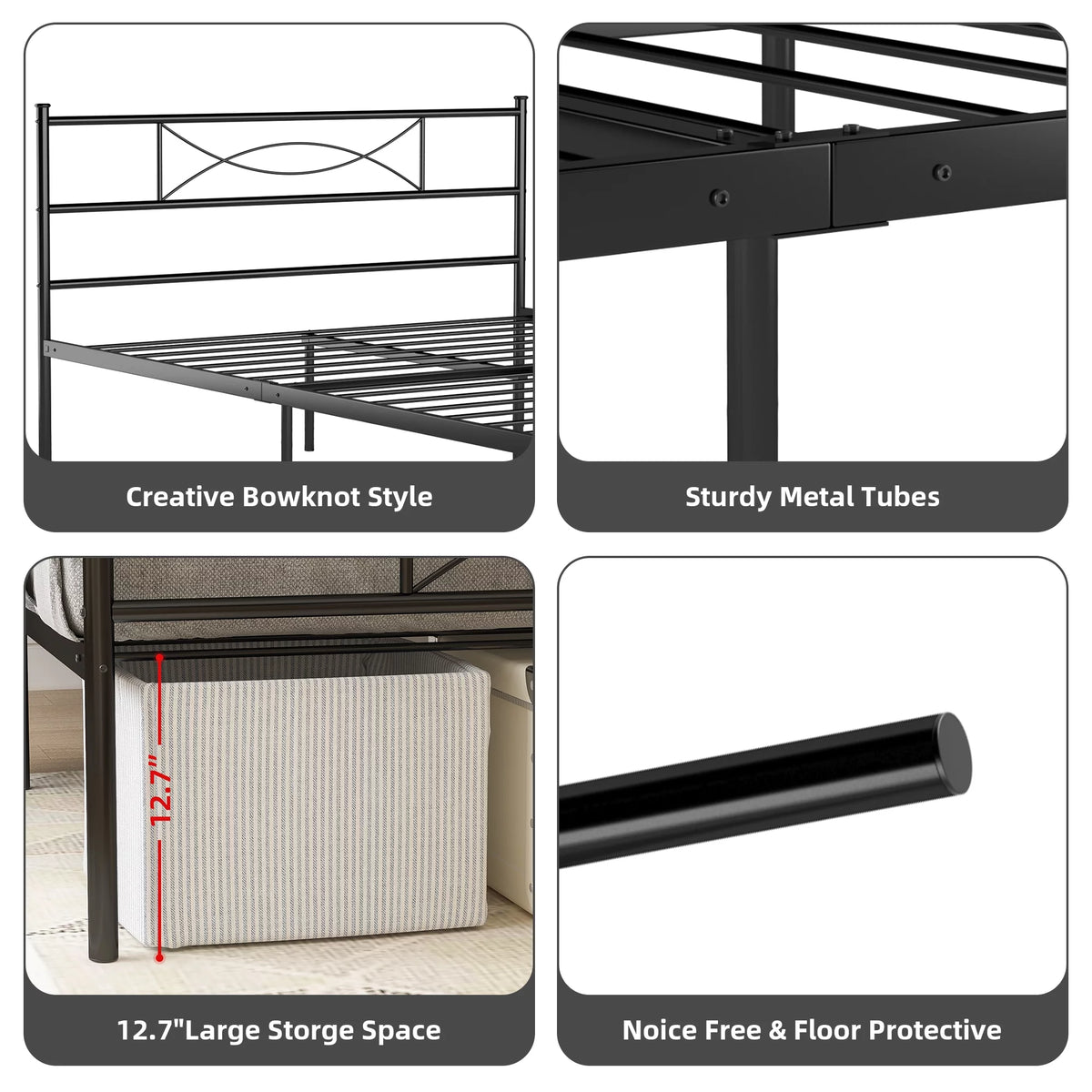 Full Size Metal Bed with Headboard J551545