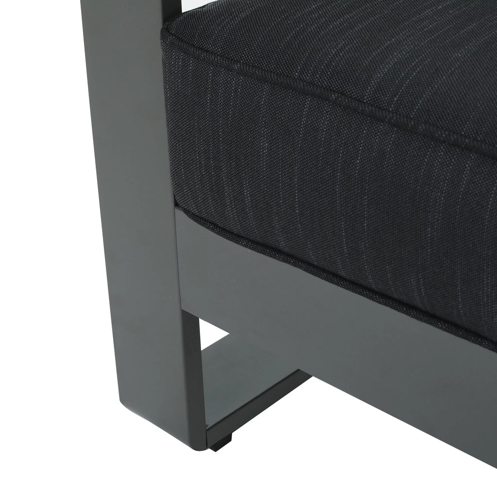 3 Seater Aluminum Loveseat Sofa with Tray X26147