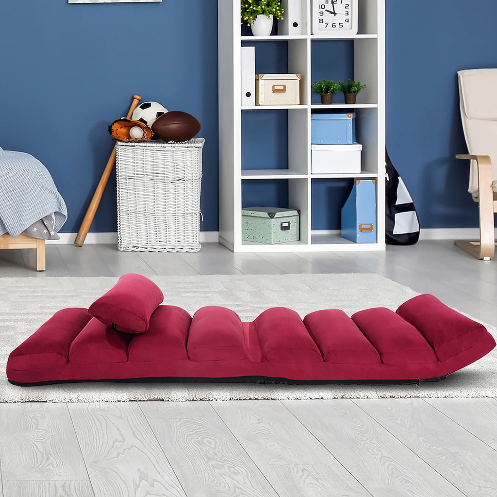 Folding Sofa Chair with Pillow Burgundy Z401534