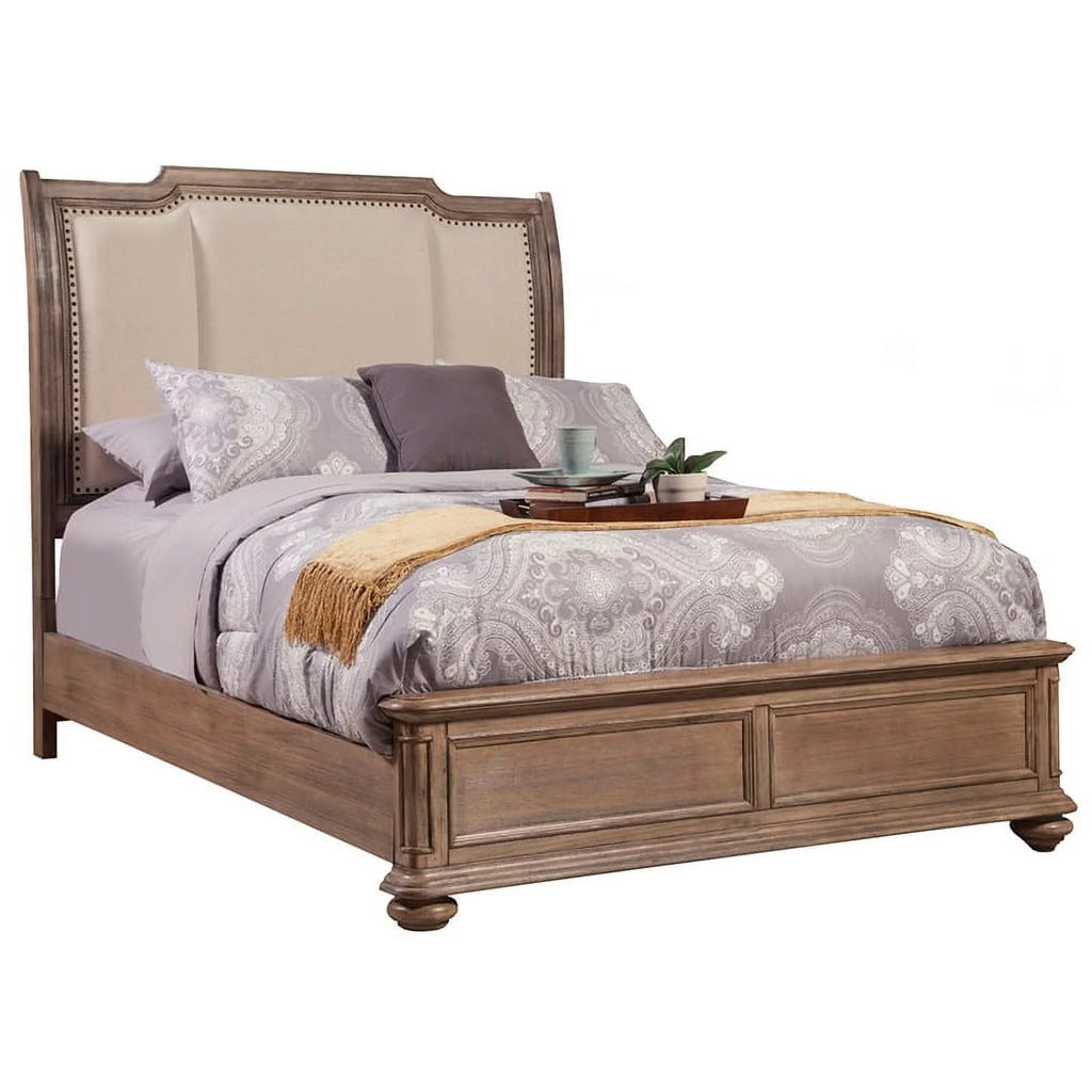 Queen Size Wood Sleigh Bed R6810