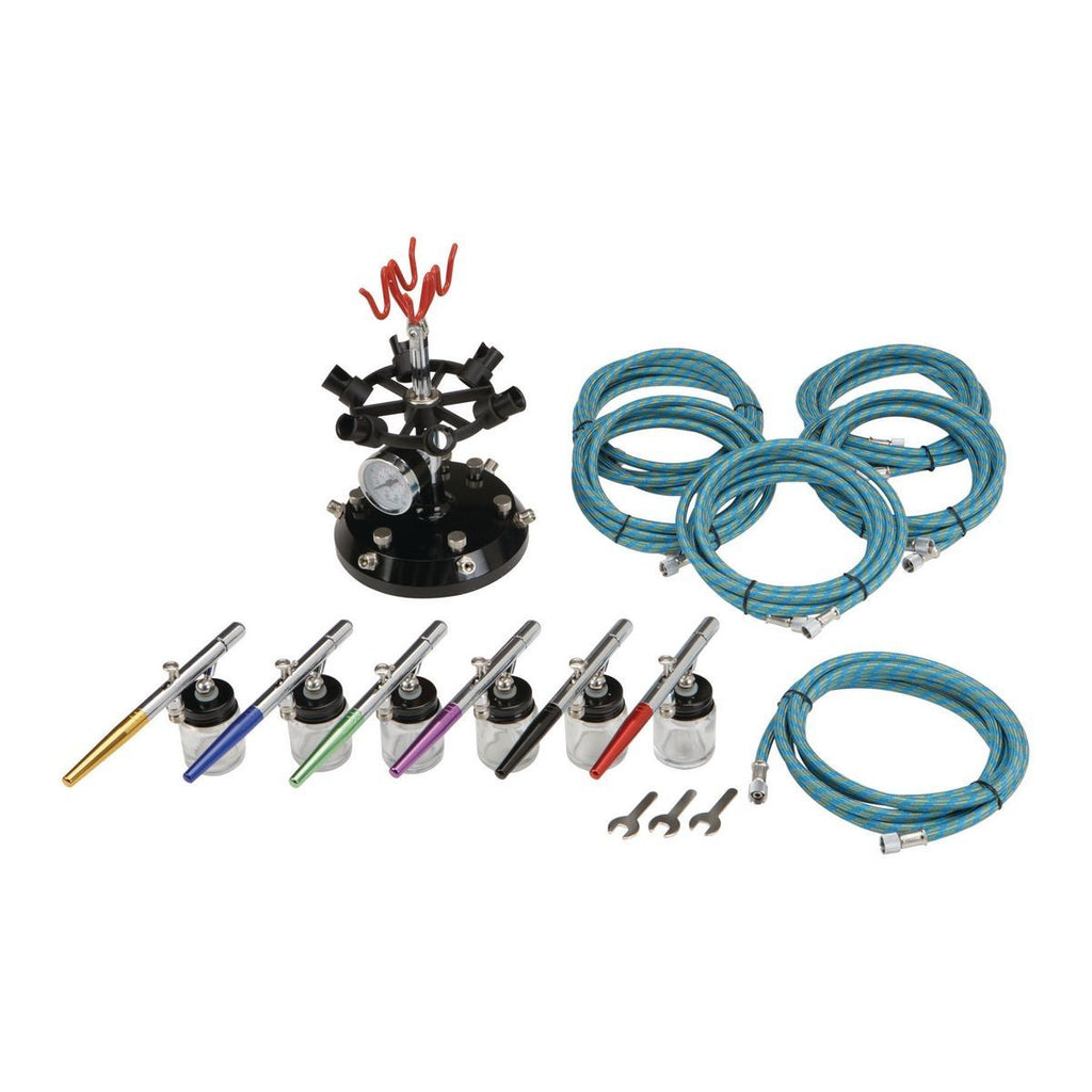 6-Color Airbrush Kit with Holder, 16 Piece P891