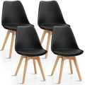 Set of 4 Upholstered Dining Chairs with Solid Wood Legs G1473