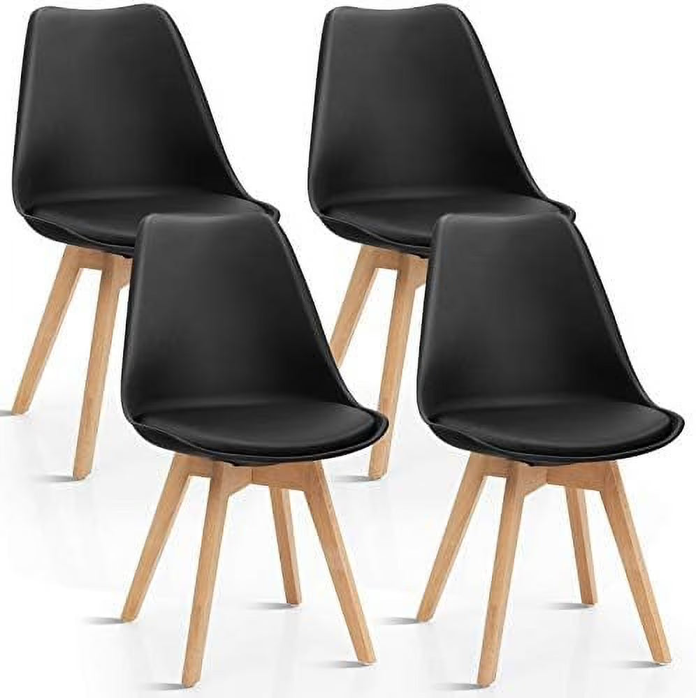 Set of 4 Upholstered Dining Chairs with Solid Wood Legs G1473