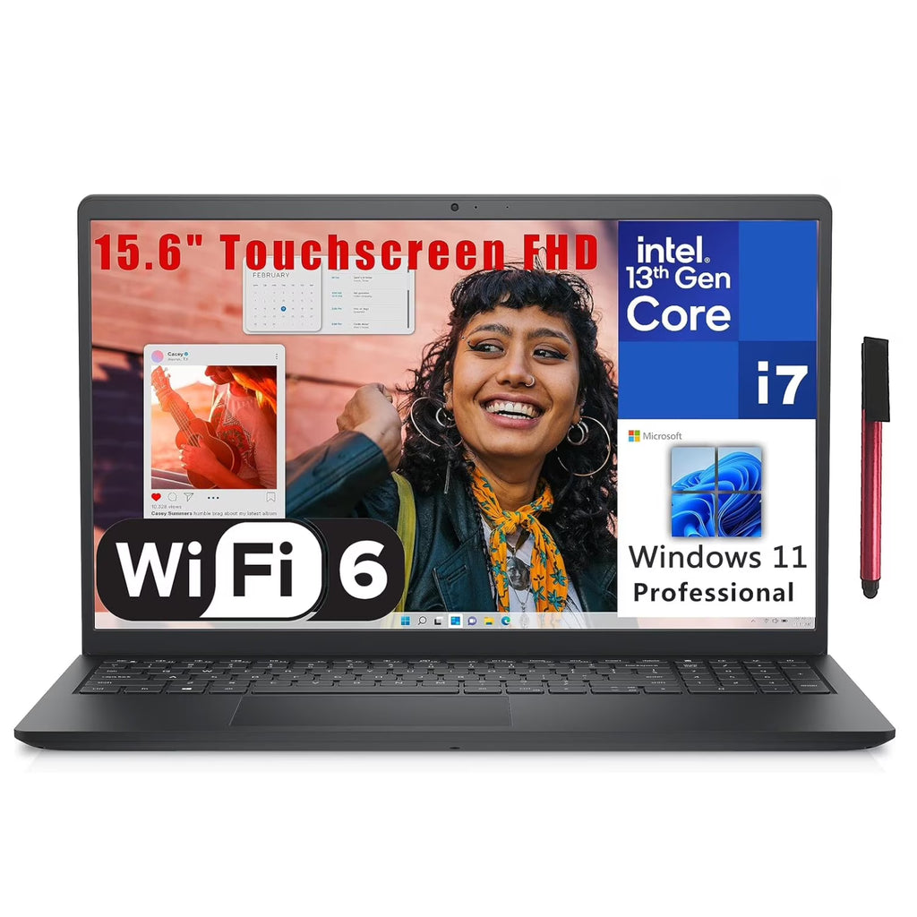 Carbon Black 15.6" Touchscreen FHD Business Laptop Computer, 16GB DDR4 RAM, 512GB PCIe SSD, Windows 11 Pro Y475