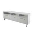 White Contemporary TV Stand with 3 Storage Drawers S753106