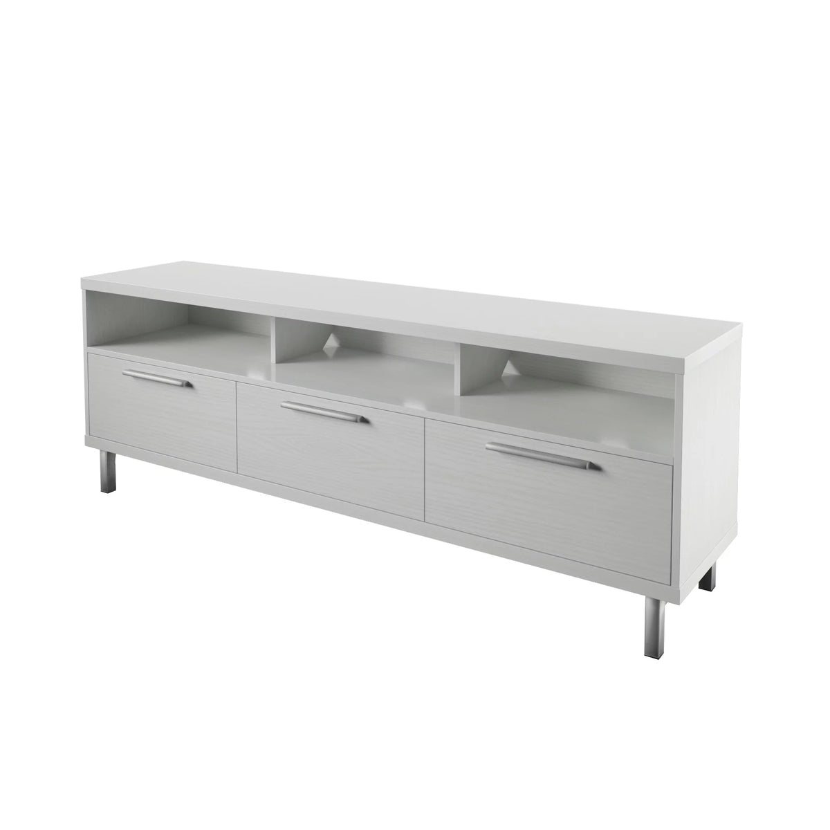 White Contemporary TV Stand with 3 Storage Drawers S753106
