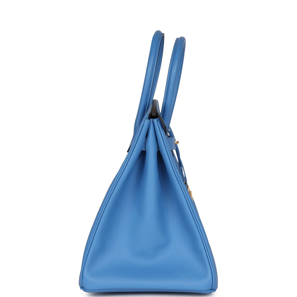 Birkin 35 Bleu Paradise Epsom Gold Hardware N41204