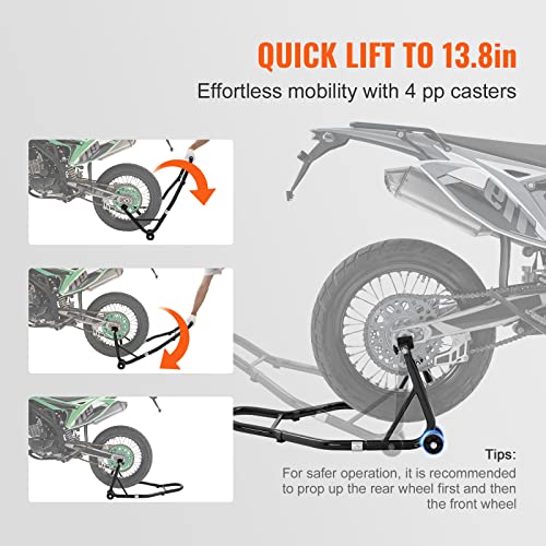 850lbs Motorcycle Stand Lift Front Rear Combo Black H414010