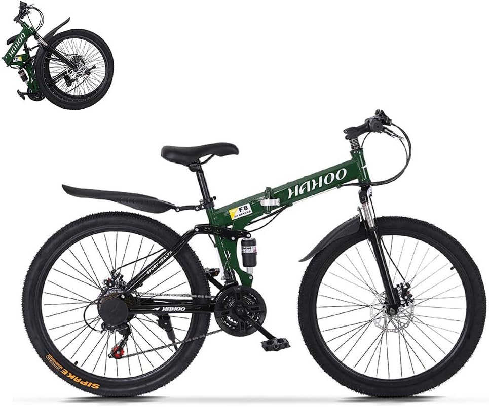 Mens 26 Inch Wheels Mountain Bike with High Carbon Steel Frame, 21-Speed, Disc Brakes T445749