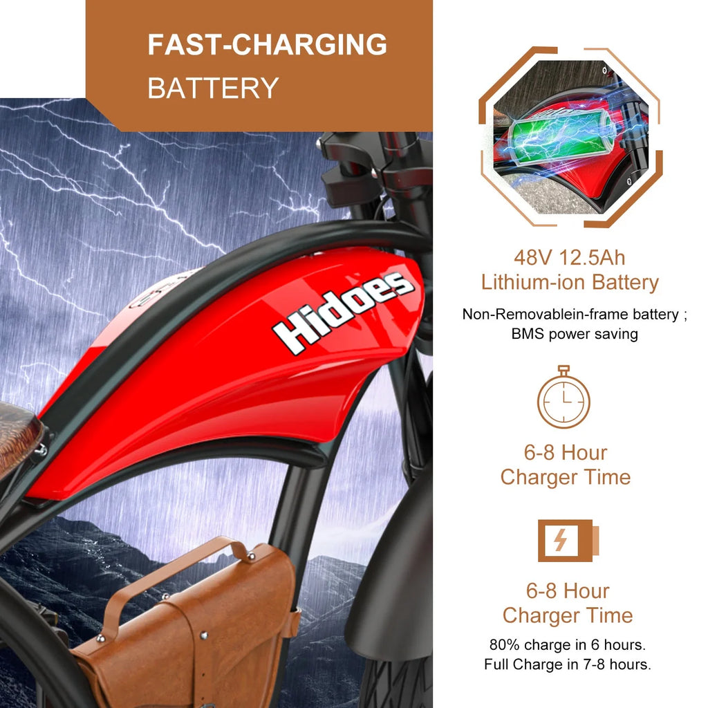 Electric E-bike with 26 Fat Tires & 7-Speeds W888