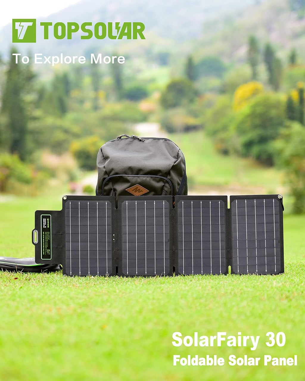 30W Foldable Solar Panel Battery Charger Kit X3464