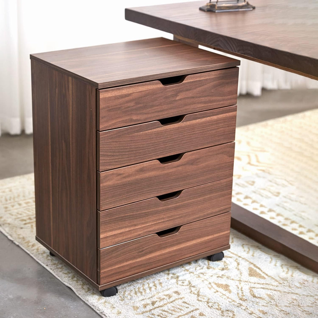 White 5 Drawer File Cabinet with Casters G314