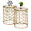 Round Side Accent Coffee Table, Gold - 2 count B99342