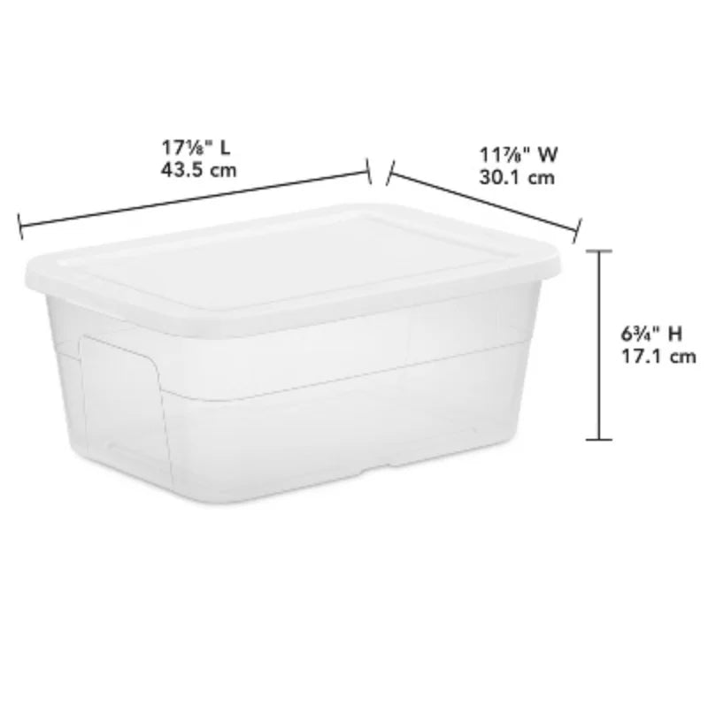 16qt Clear Storage Box with White Lid U569975