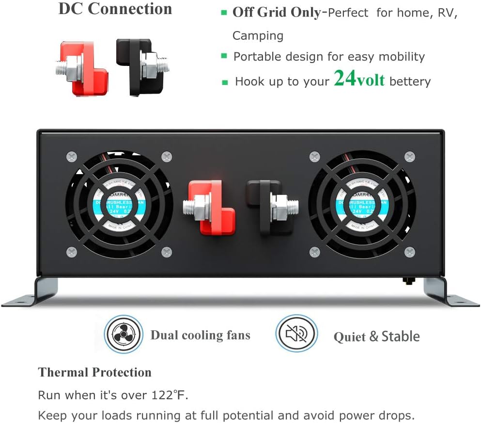 12Vdc to 120Vac 4000W Pure Sine Wave Power Inverter M2973