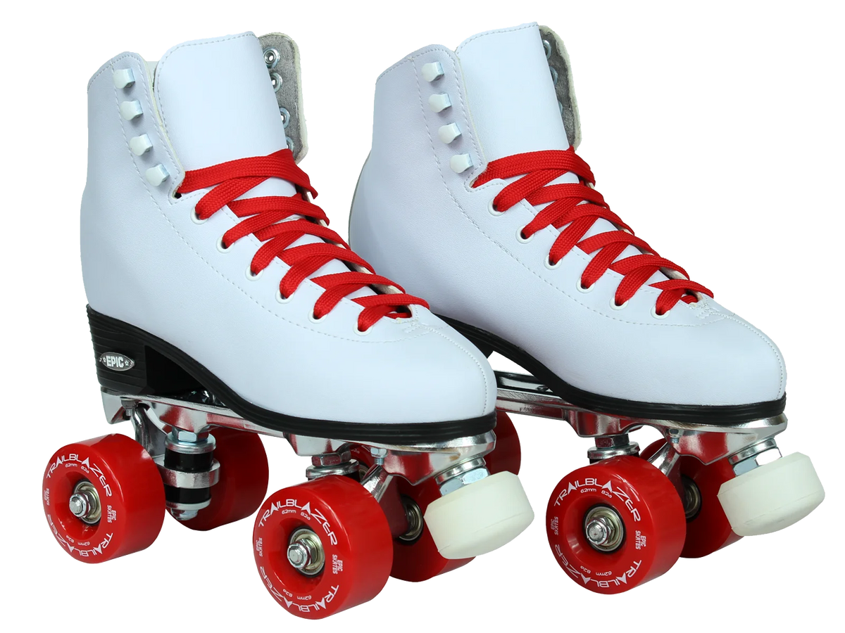 White/Red Quad Roller Skates Package C49190