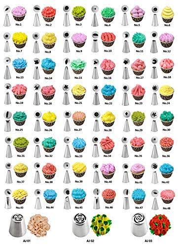 78 Piece Cake Decorating Supplies Kit with Aluminium Rotating Turntable Stand D364